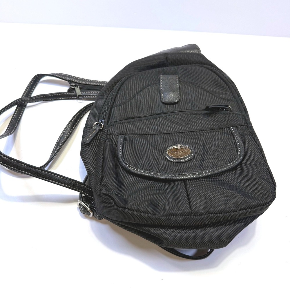 MultiSac Zippity Black Nylon Convertible Sling Backpack Bag Adjustable Straps